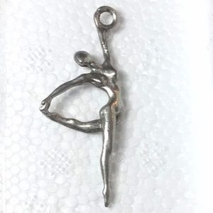 Nude Ballet Dancer Ballerina Silver Pendant Necklace